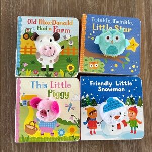 LOT OF 4 INFANT BABY FINGER PUPPET BOARD BOOKS